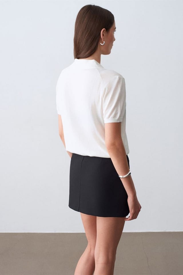 Dilvin Dilvin Women's High-Waist Belted A-Line Mini Skirt in Black - 2