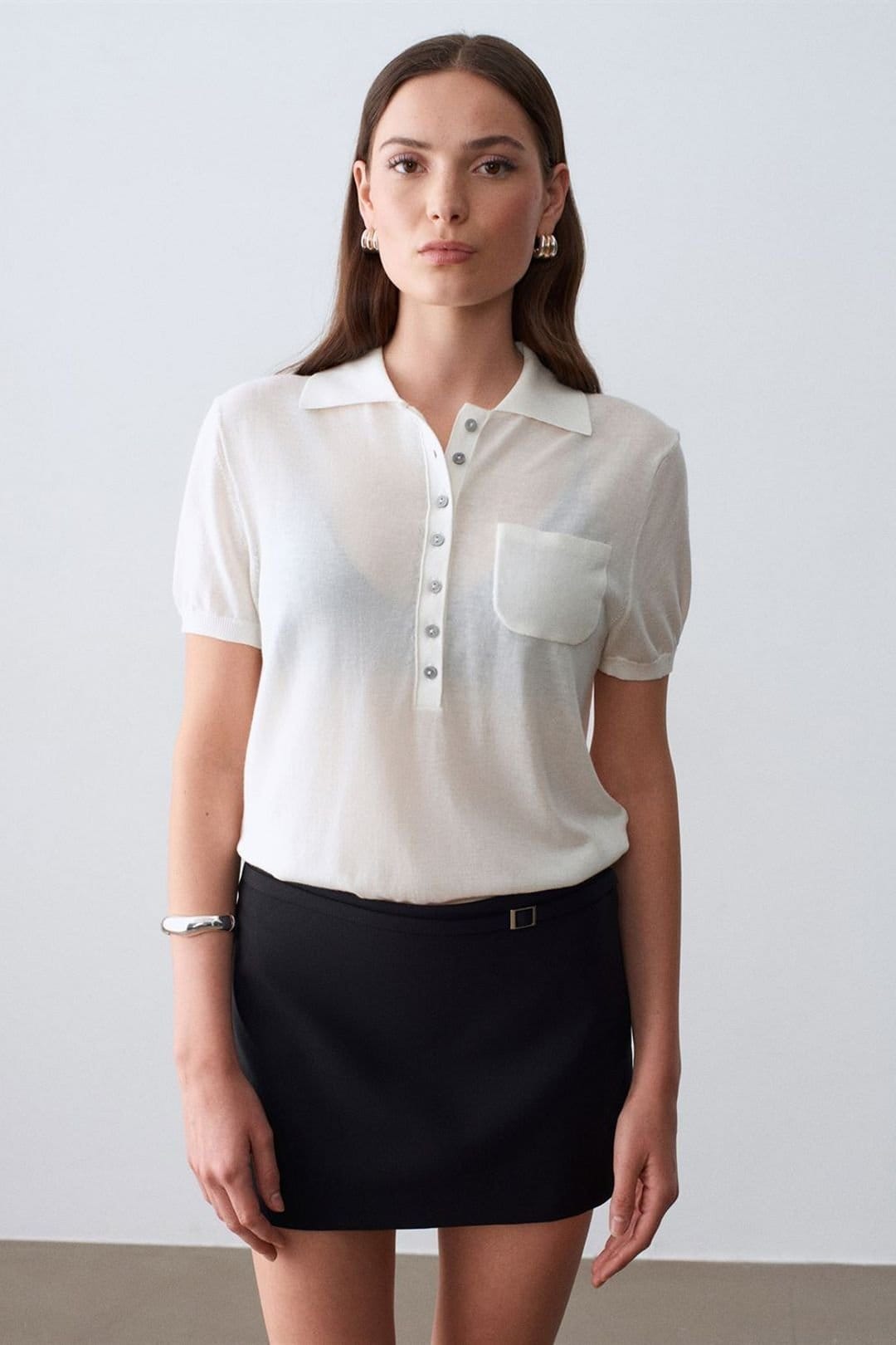 Dilvin Dilvin Women's High-Waist Belted A-Line Mini Skirt in Black - 4
