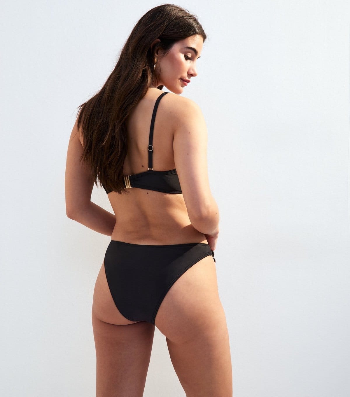 New Look Women's Black Floral Detail Bikini Top New Look - 4