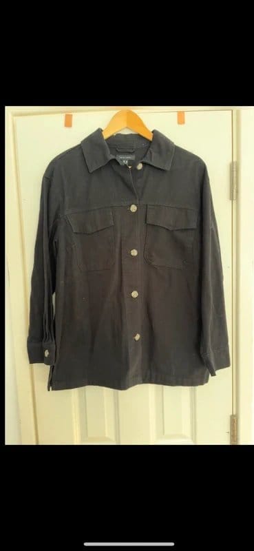 New Look Black Cotton Shacket Size 12