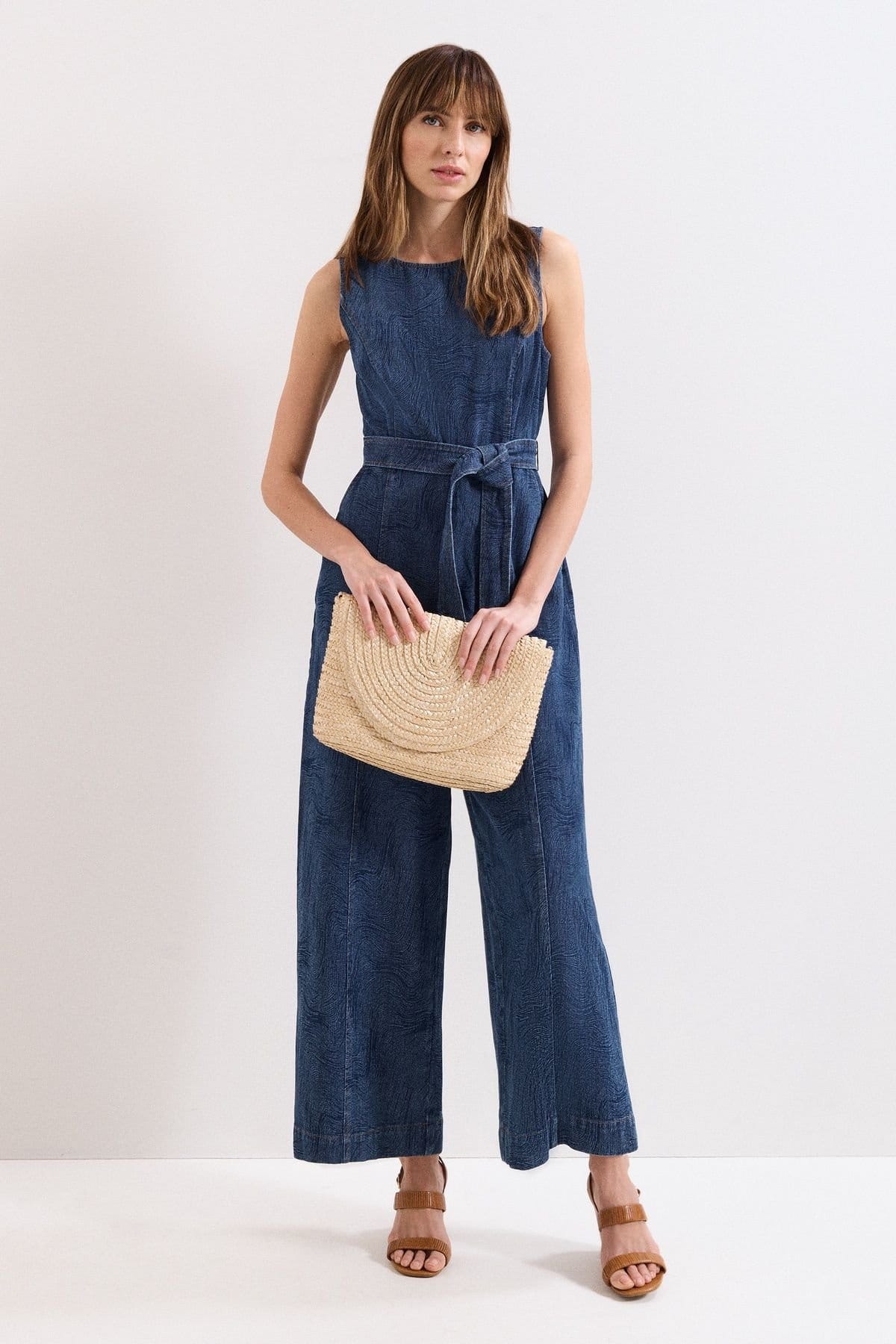 Phase Eight Women's Marta Sleeveless Denim Jumpsuit in Aubergine