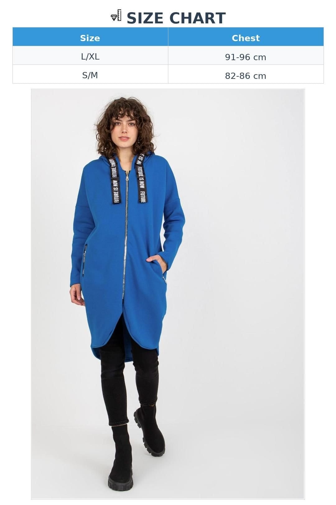 Love Lace Love Lace Women's Zip Hooded Sweatshirt With Side Zip Pockets in Blue - 4