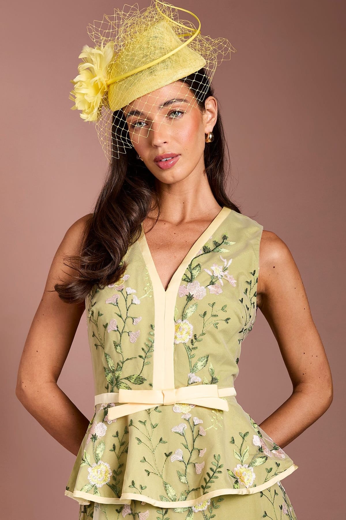 Coast Coast Women's Lisa Tan Embroidered Mesh Midi Dress in Olive - 4