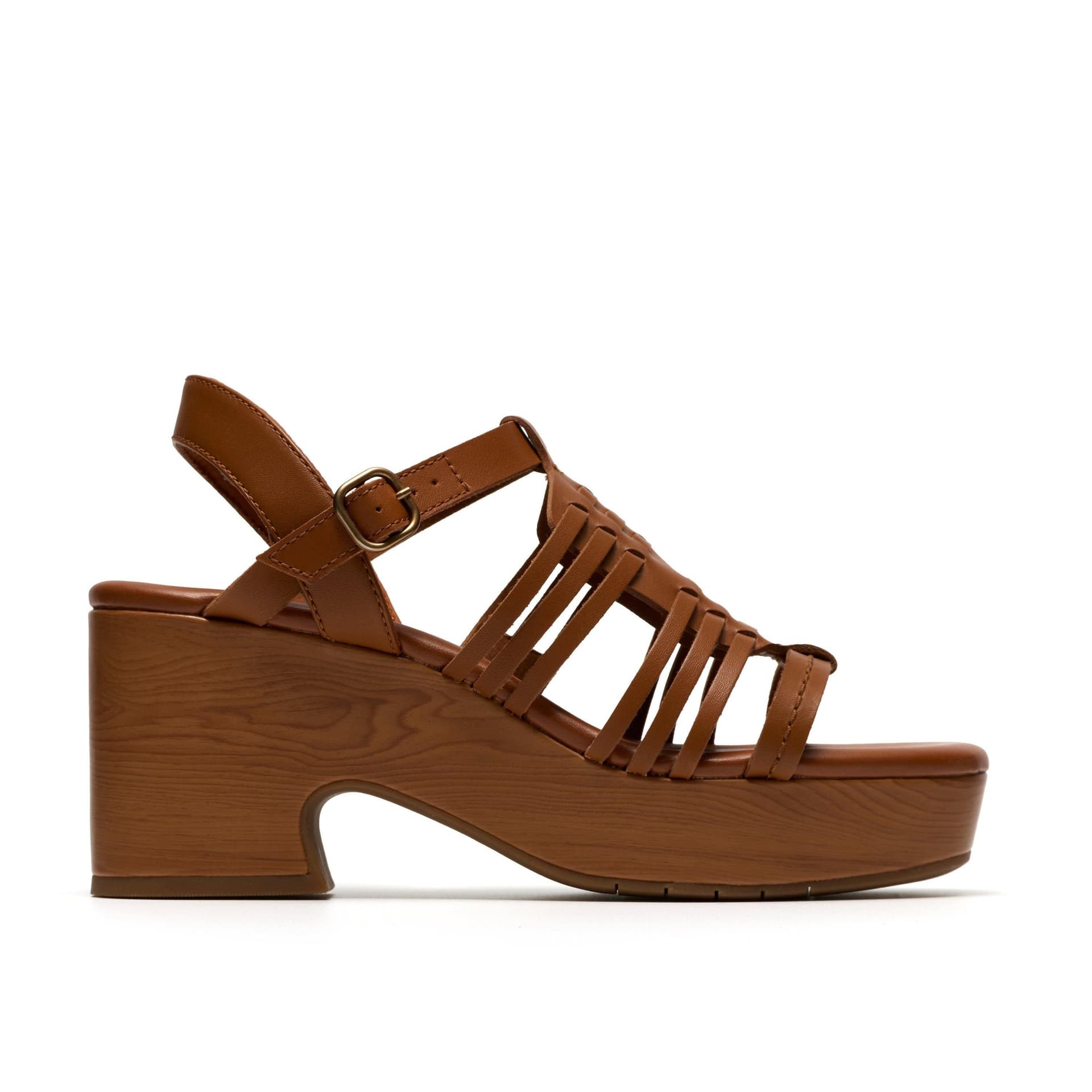 Clarks Clarks Women's Nerisa May Tan Leather Wedges in Brown