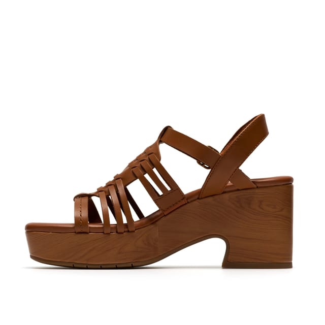 Clarks Clarks Women's Nerisa May Tan Leather Wedges in Brown - 2