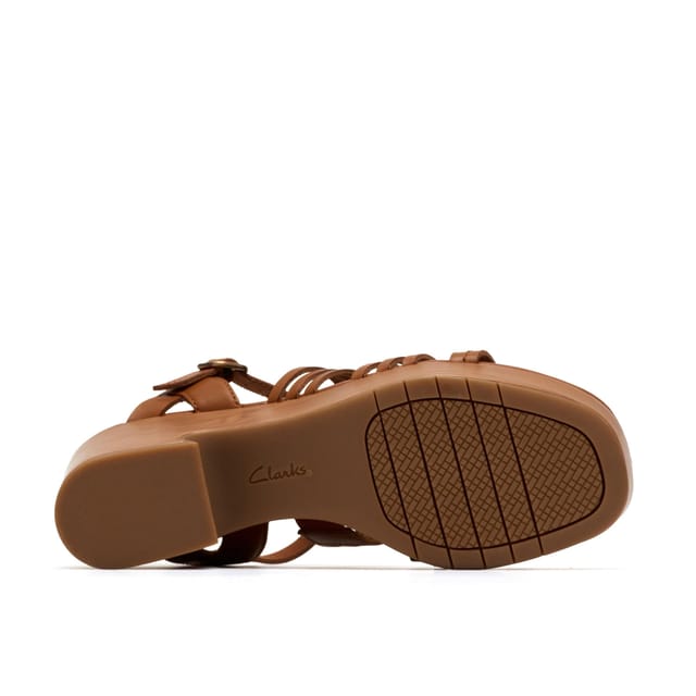 Clarks Clarks Women's Nerisa May Tan Leather Wedges in Brown - 3