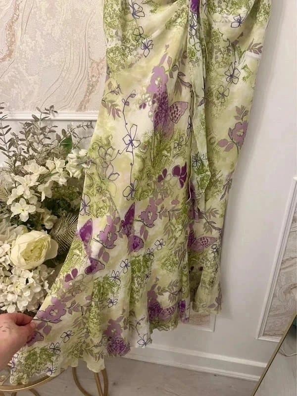Per Una Vintage floral butterfly slip dress chiffon Per Una Y2K cottagecore vibes size 16 fairycore