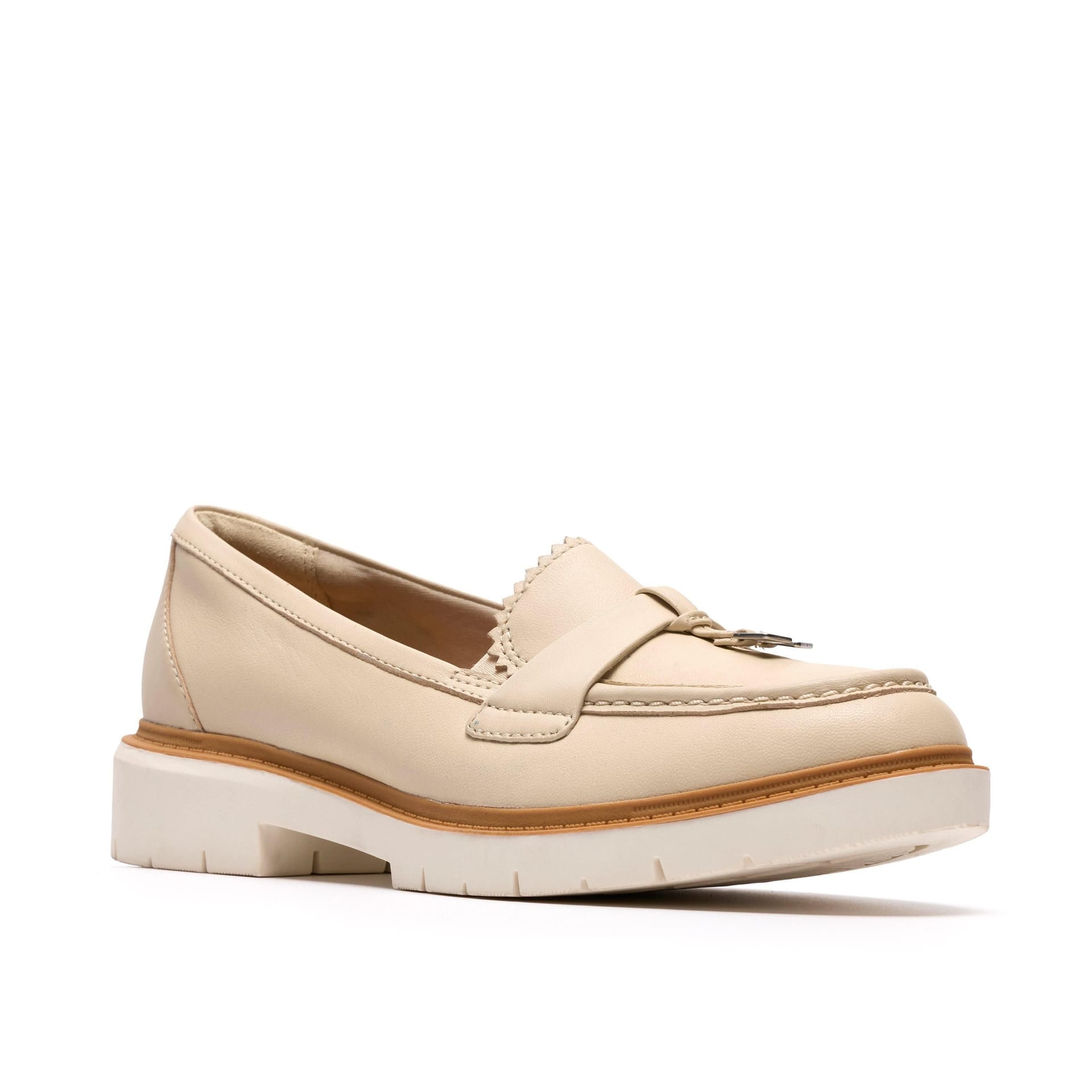 Clarks Clarks Women's Westlynn Bella Cream Leather Loafers, Slip Ons in Off-White - 4