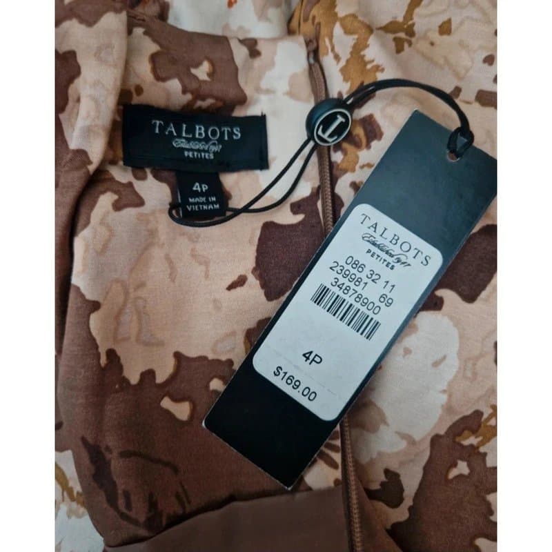 Talbots Talbots satin sheath floral sleeveless formal dress UK size 8 petite brand new with tags