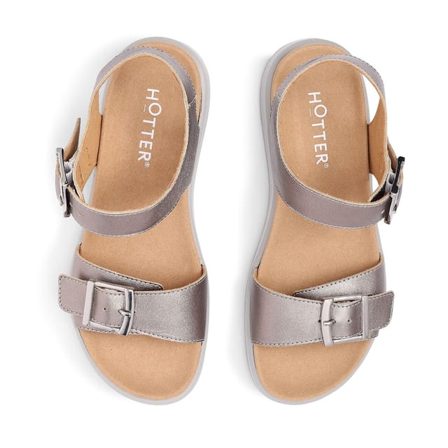 Hotter Hotter Women's Wide Fit 'Corfu' Sandals in Metallics - 3