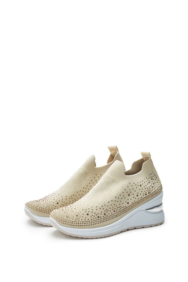 b.soleful b.soleful Women's 'Savina' Porvair Trainers in Beige - 2