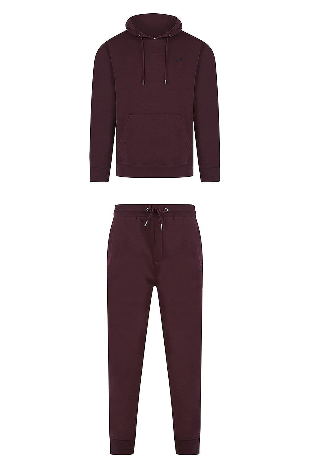 Tokyo Laundry Tokyo Laundry Men's Cotton Blend Hoody & Jogger Set in Burgundy - 2