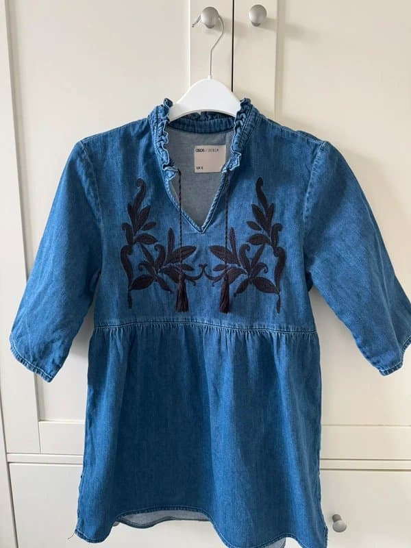ASOS ASOS denim shirt tunic with embroidery size 6