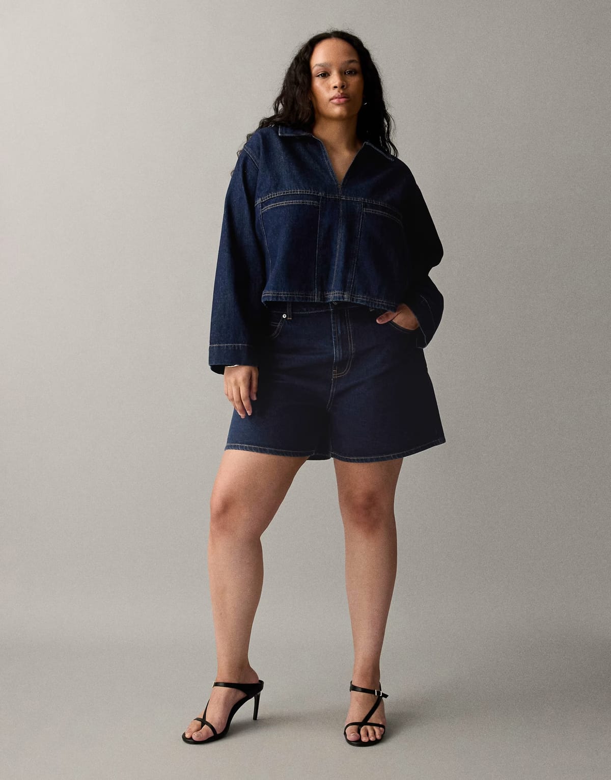 ASOS ASOS DESIGN Curve denim dad short in rinse - 1