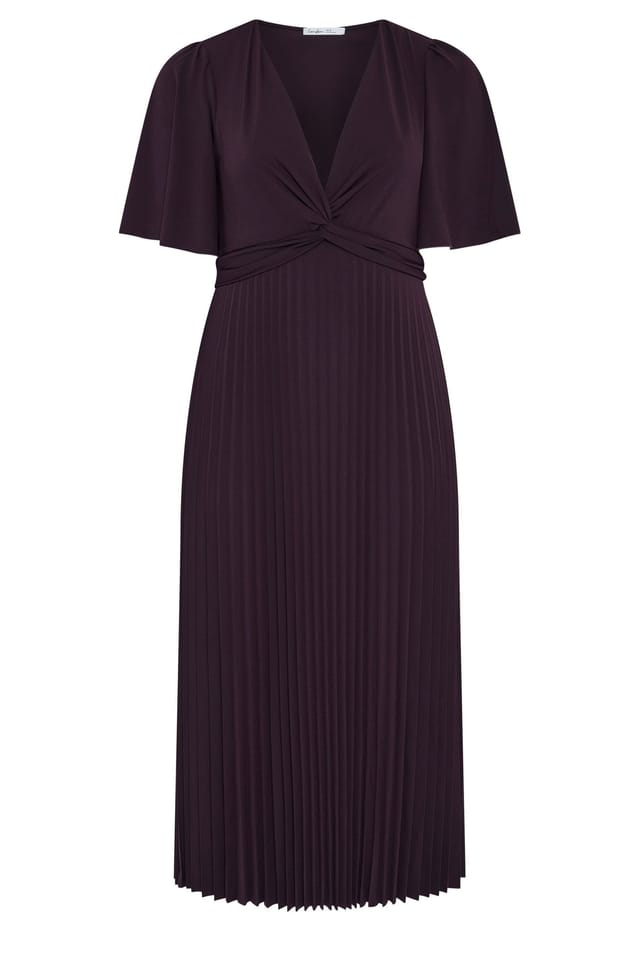 Yours Yours Women's Knot Pleated Maxi Dress in Purple - 2