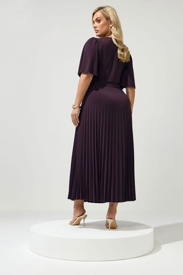 Yours Yours Women's Knot Pleated Maxi Dress in Purple - 3