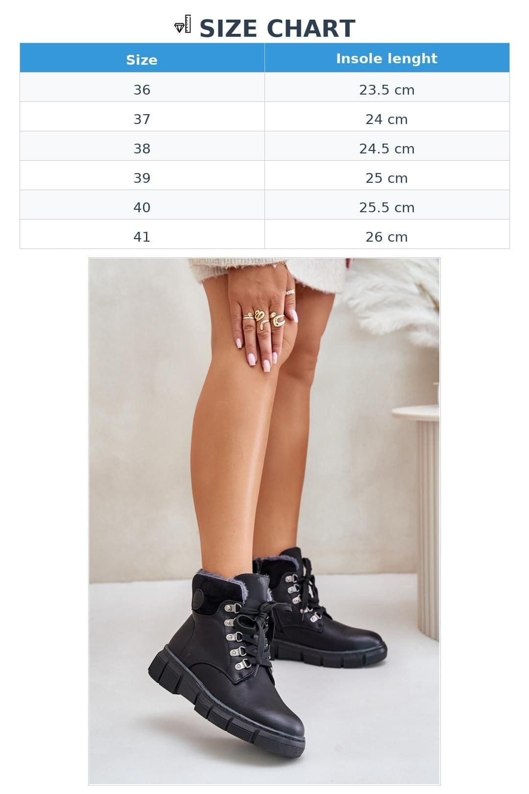 Love Lace Love Lace Women's Trapper Shoes Platform Lace Up Zip Insulated Fur in Black - 4