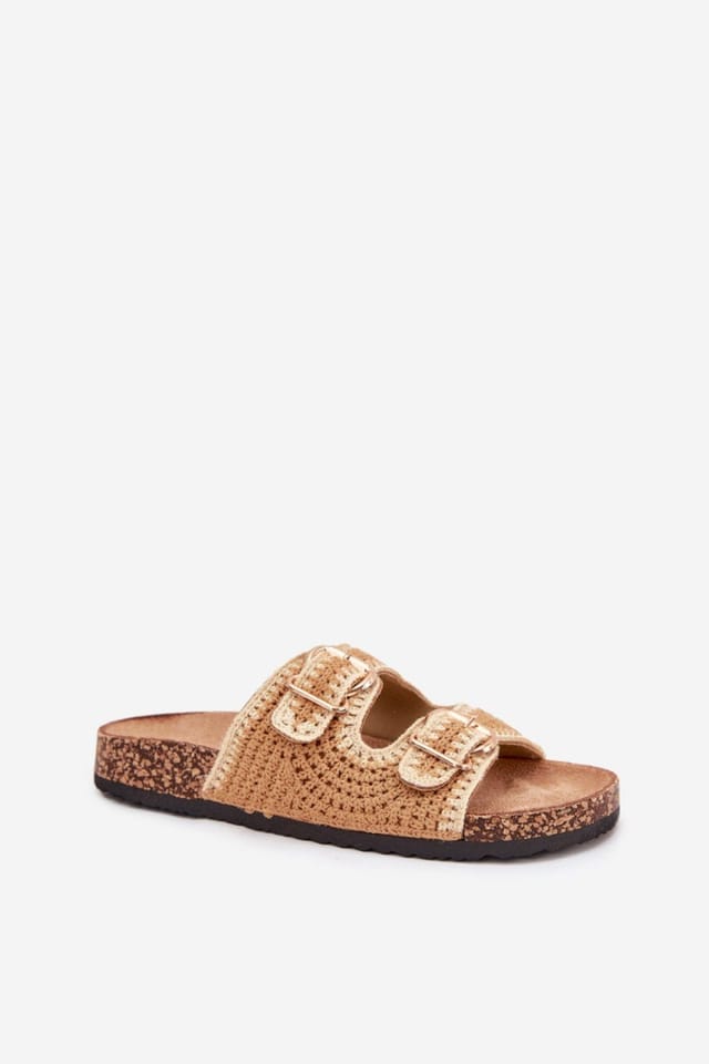 Love Lace Love Lace Women's Crocheted Sandals with Cork Platform & Contoured Suede Insole in Beige - 2