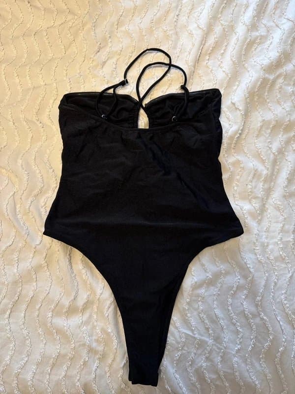 Bershka Bershka size L black gathered front body