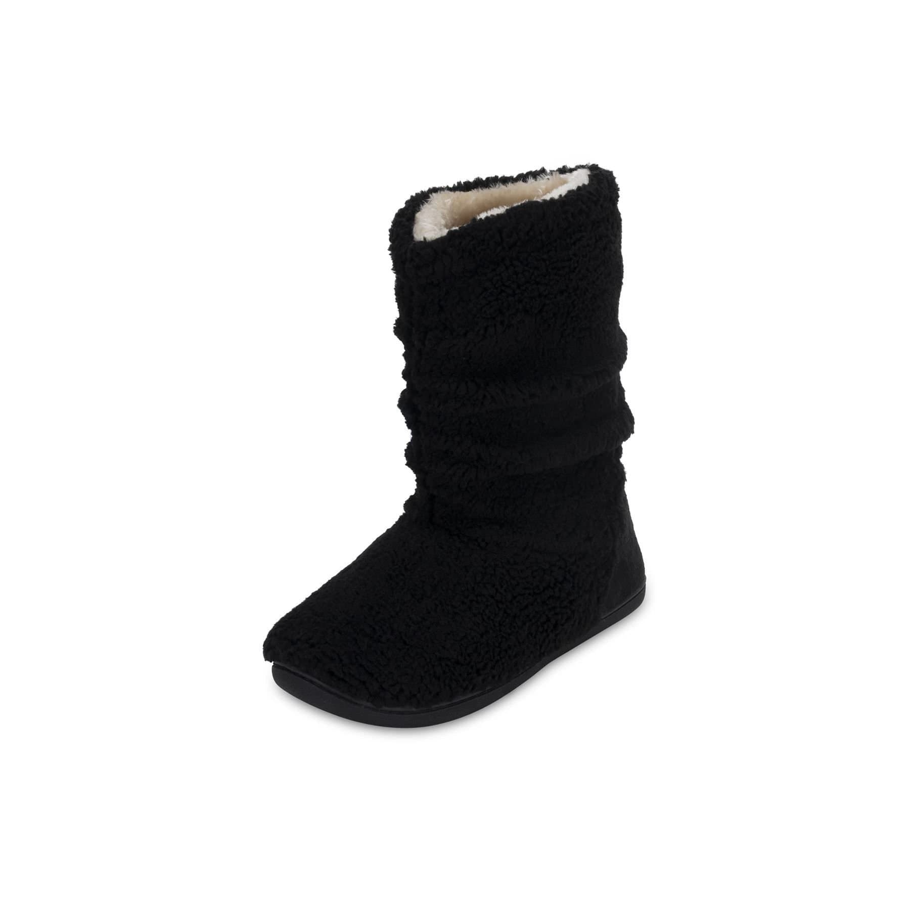 Viva VIVA Men's Polar Slipper Sherpa Boots Memory Foam Slipper Boots in Black