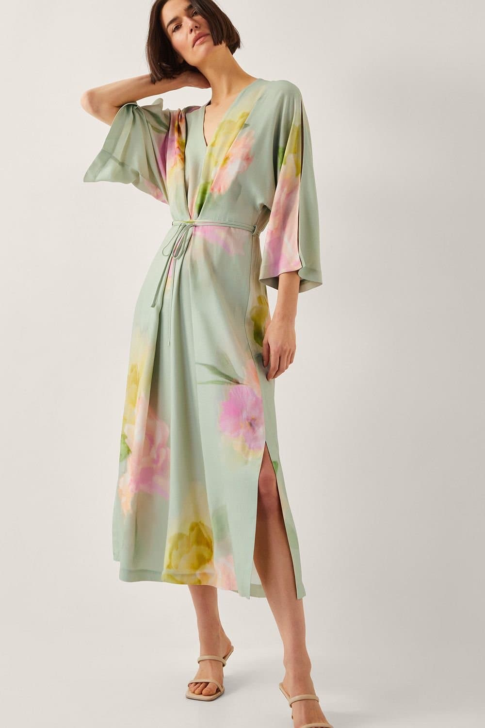 Monsoon Monsoon Women's Jane Floral Print Midi Dress Green