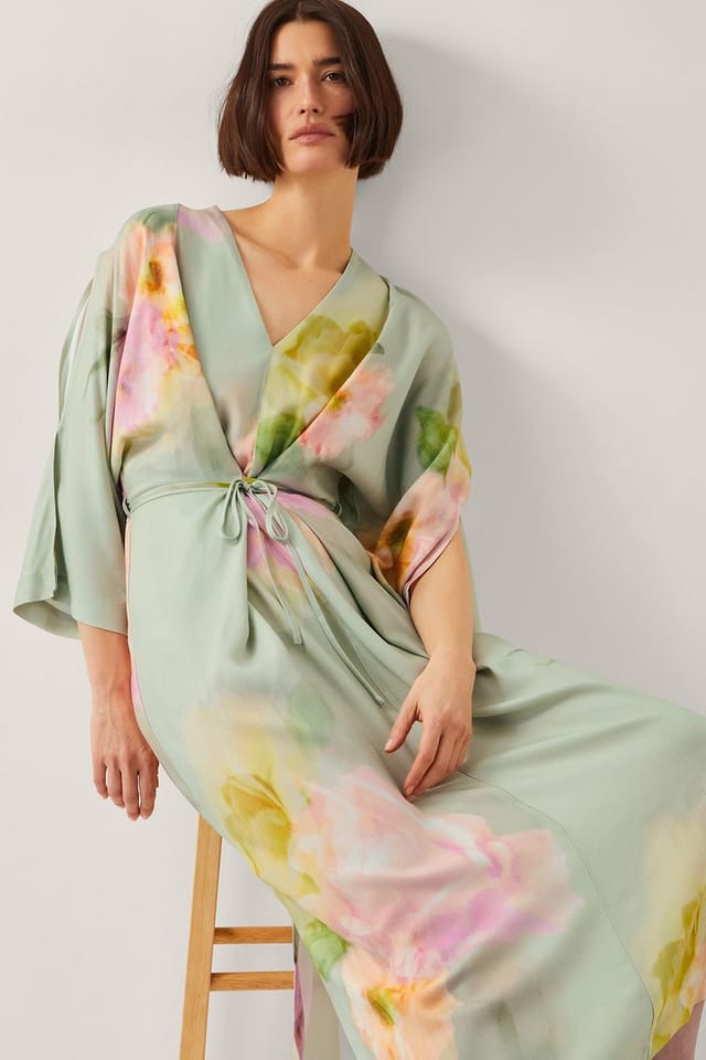 Monsoon Monsoon Women's Jane Floral Print Midi Dress Green - 2