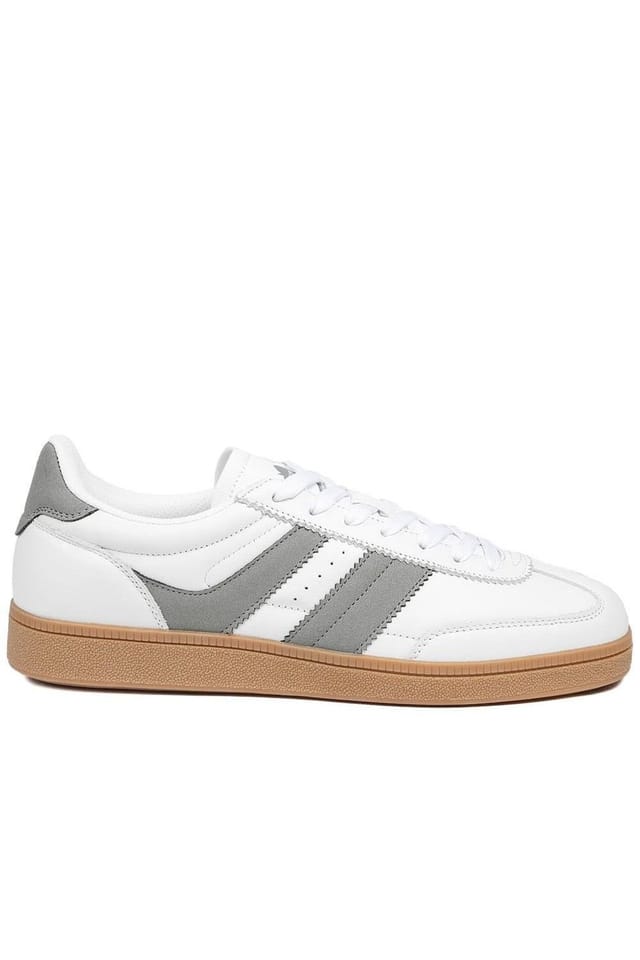 Pavers Pavers Men's Casual Leather Lace Up Trainers in White - 2