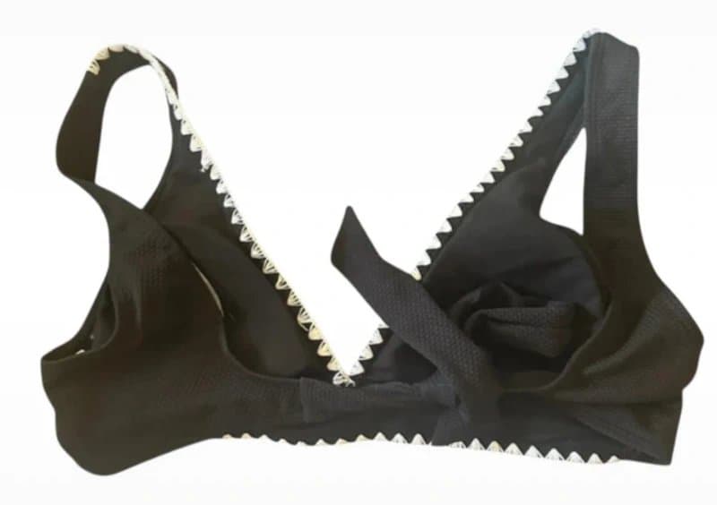 In The Style In The Style Bra Bikini Top Size 12 Womens Black new Swimwear Poolside Holiday Chic