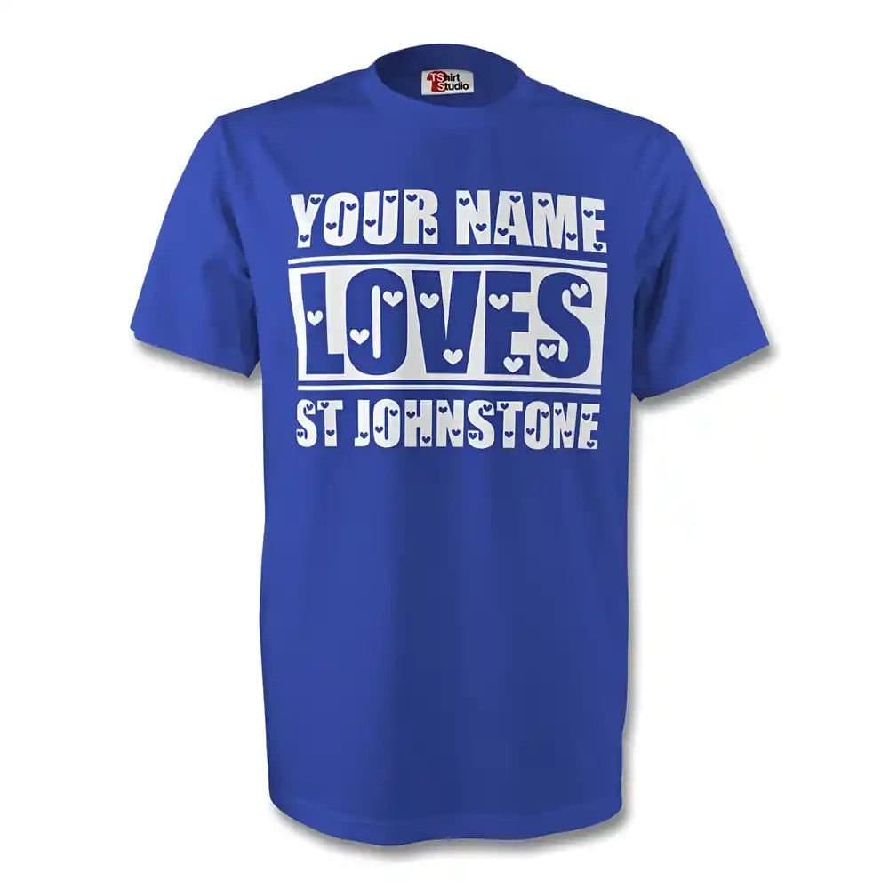 St Johnstone St Johnstone Men's Your Name Loves T‑shirt in Blue