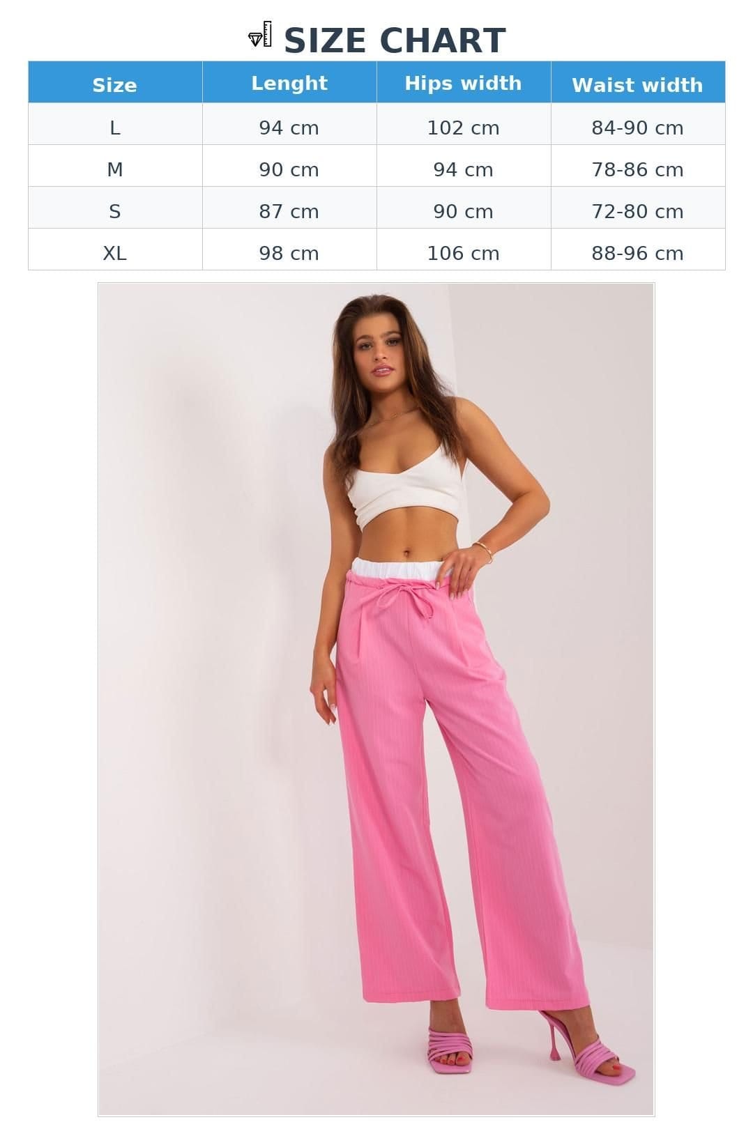 Love Lace Love Lace Women's High Waist Striped Palazzo Trousers in Pink - 4