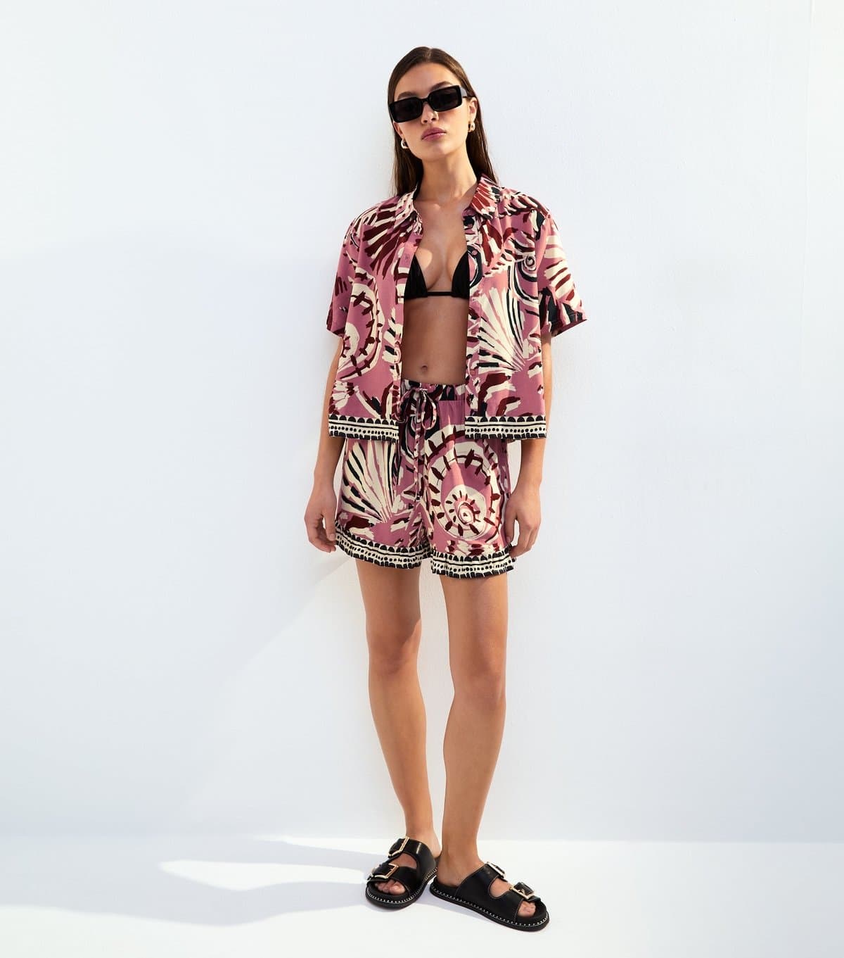 New Look Women's Pink Shell Print Shirt New Look