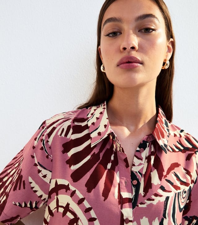 New Look Women's Pink Shell Print Shirt New Look - 2