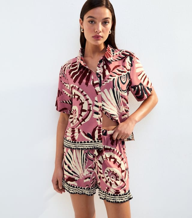 New Look Women's Pink Shell Print Shirt New Look - 3