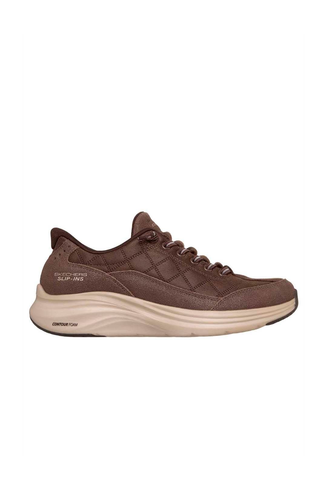 Skechers Skechers Women's Contour Foam Cozy Fit Suede Bungee Slip-Ins Trainers Chocolate Brown
