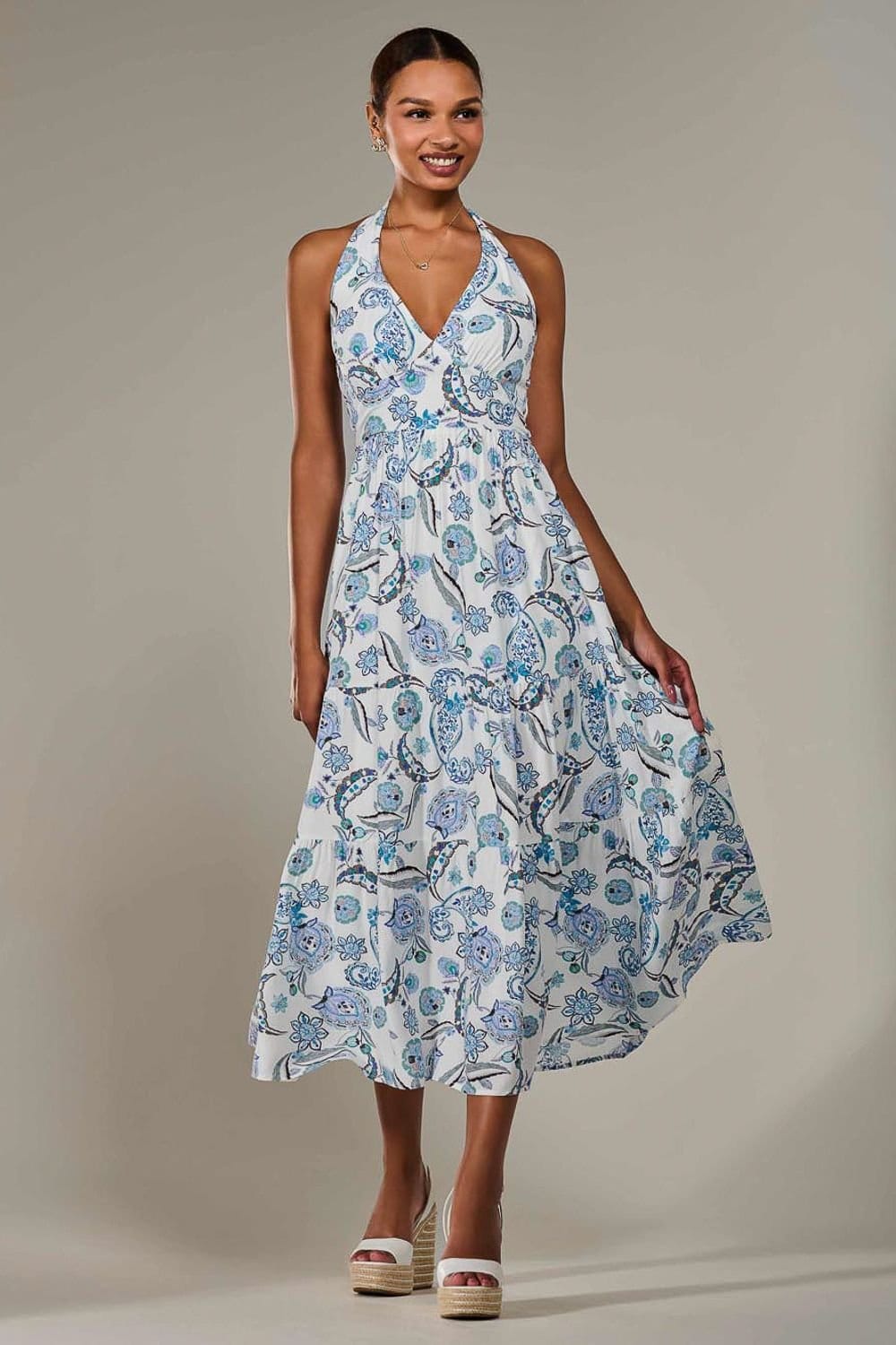Jolie Moi Jolie Moi Women's Halter Neck Maxi Dress - 4