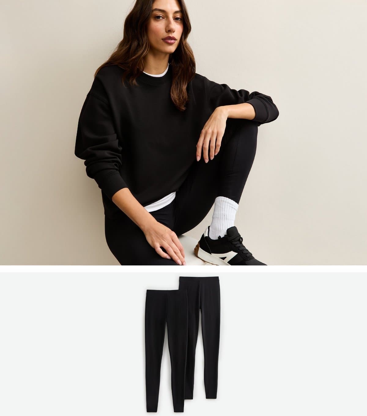 New Look Women's Tall Pack Of 2 Black Stretch Leggings New Look