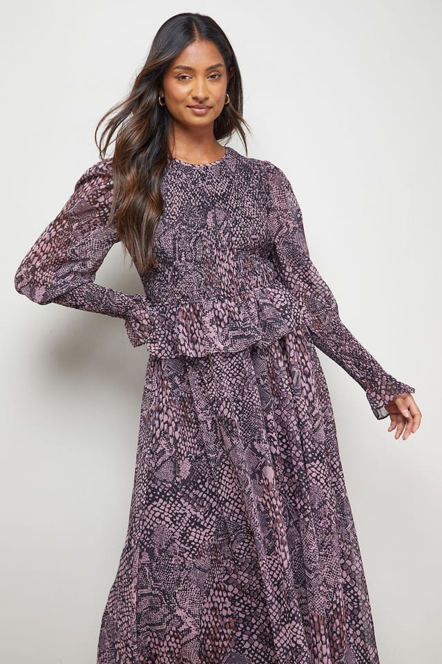 Oasis Oasis Women's Western Shirred Bodice Long Sleeve Dress - 2