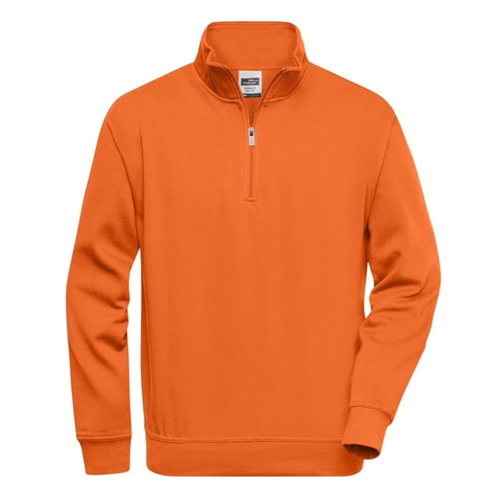 James and Nicholson James and Nicholson Men's Workwear Quarter Zip Sweatshirt in Orange