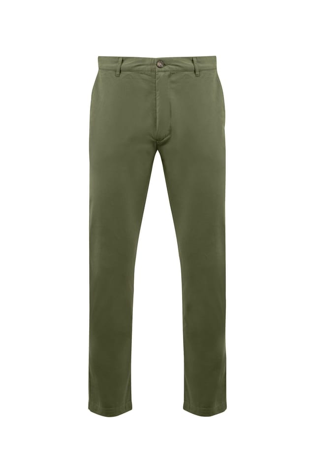 Weird Fish Weird Fish Men's Freddie Super Soft Chino Trousers in Olive - 2