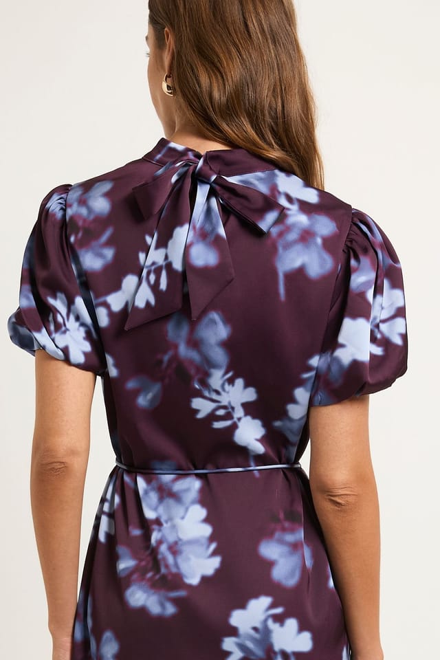Wallis Wallis Women's Floral Satin Midi Dress in Brown - 2