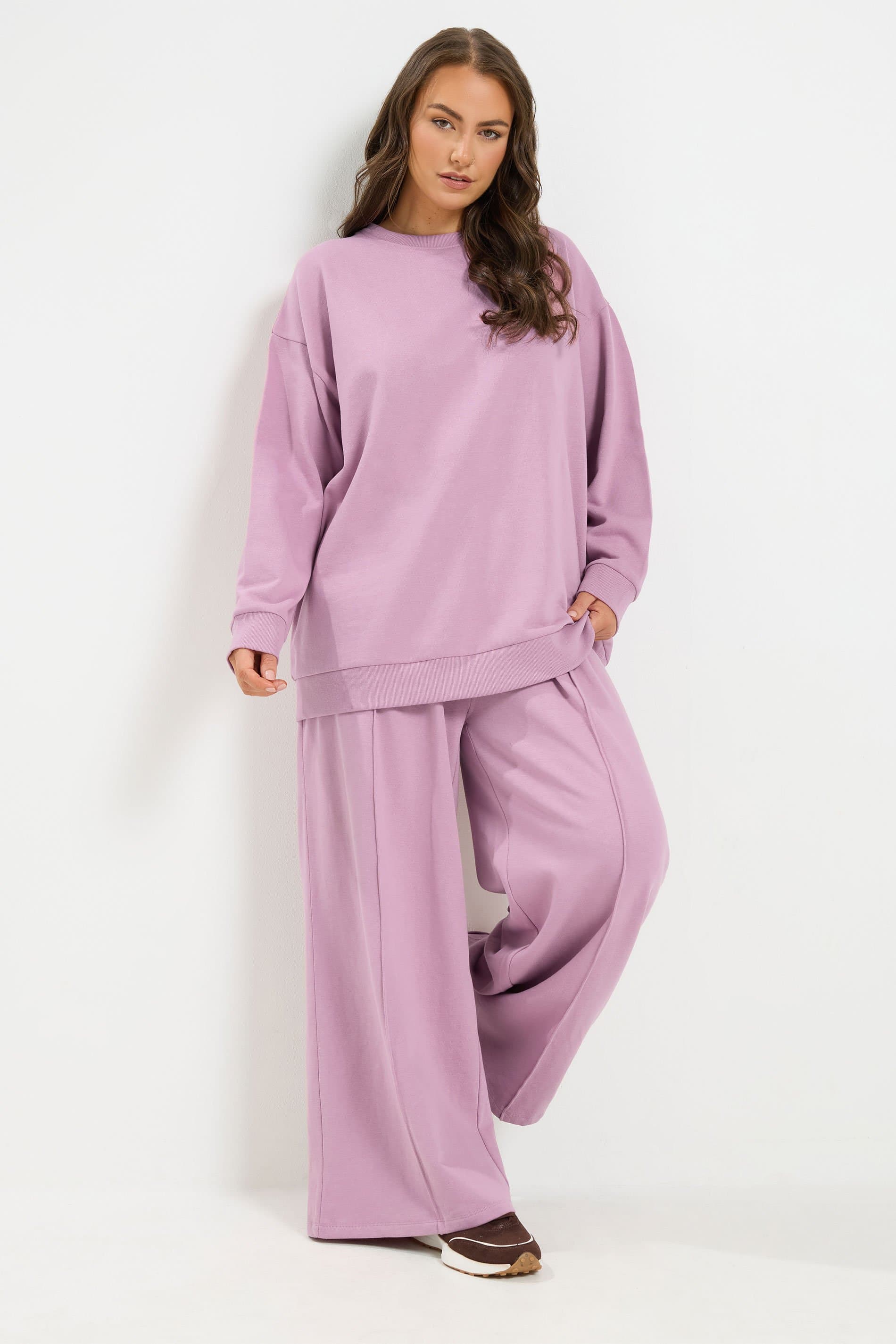 Yours Curve Light Pink Sweatshirt & Jogger Set