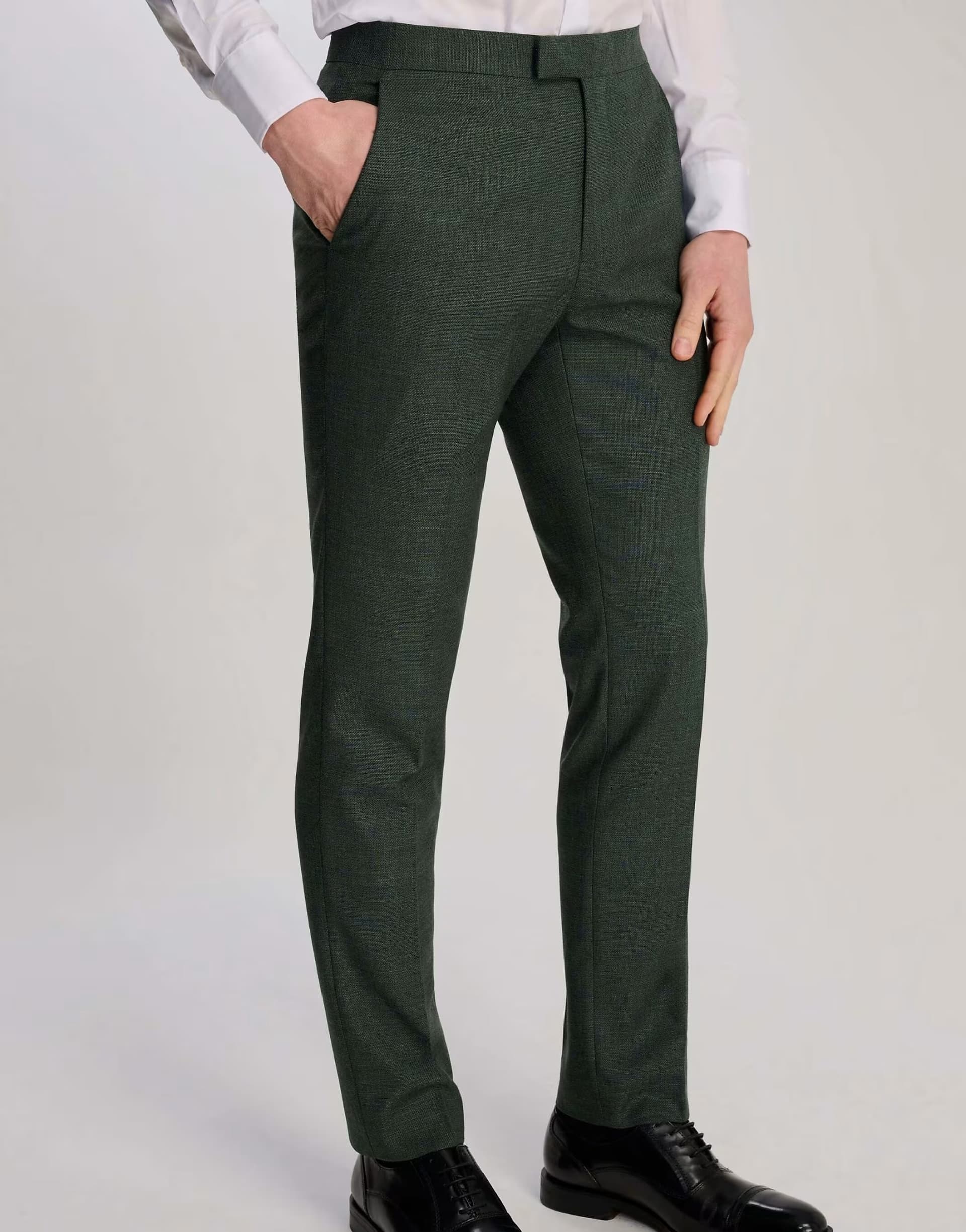 ASOS Harry Brown Sandro slim fit linen look suit trousers in green in green