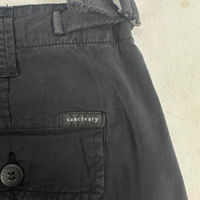 Sanctuary Sanctuary Standard Surplus Womens Black Cargo Pants Size 29 Adjustable Waist