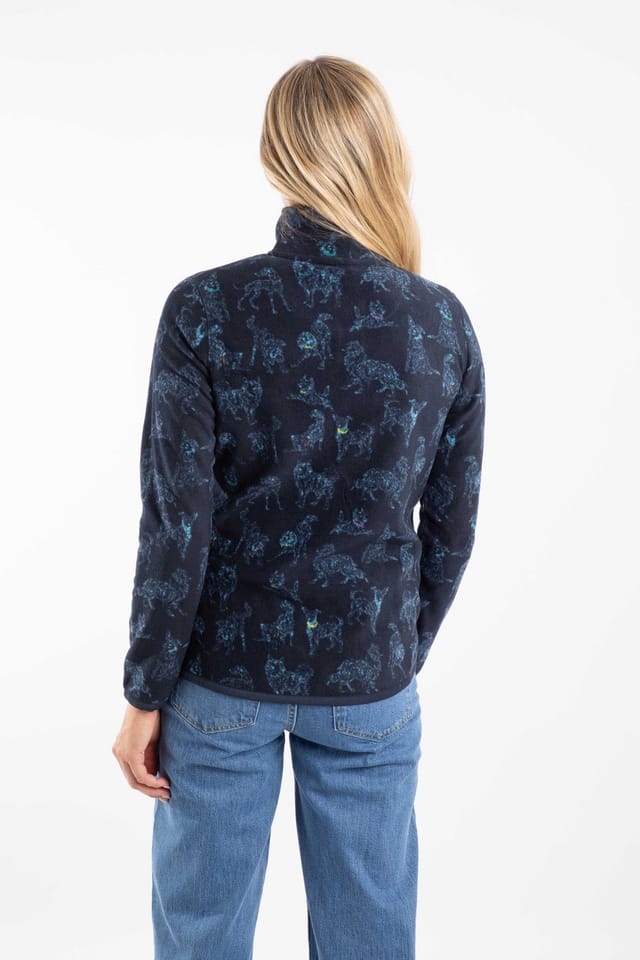 Weird Fish Weird Fish Women's Reena 1/4 Zip Printed Microfleece in Baby Blue - 3