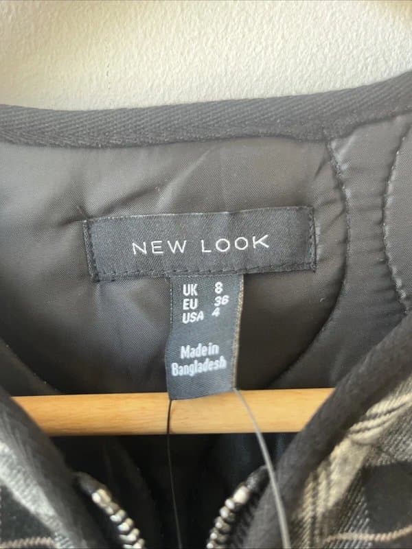 New Look New look - quilted checked jacket - size 08 - black