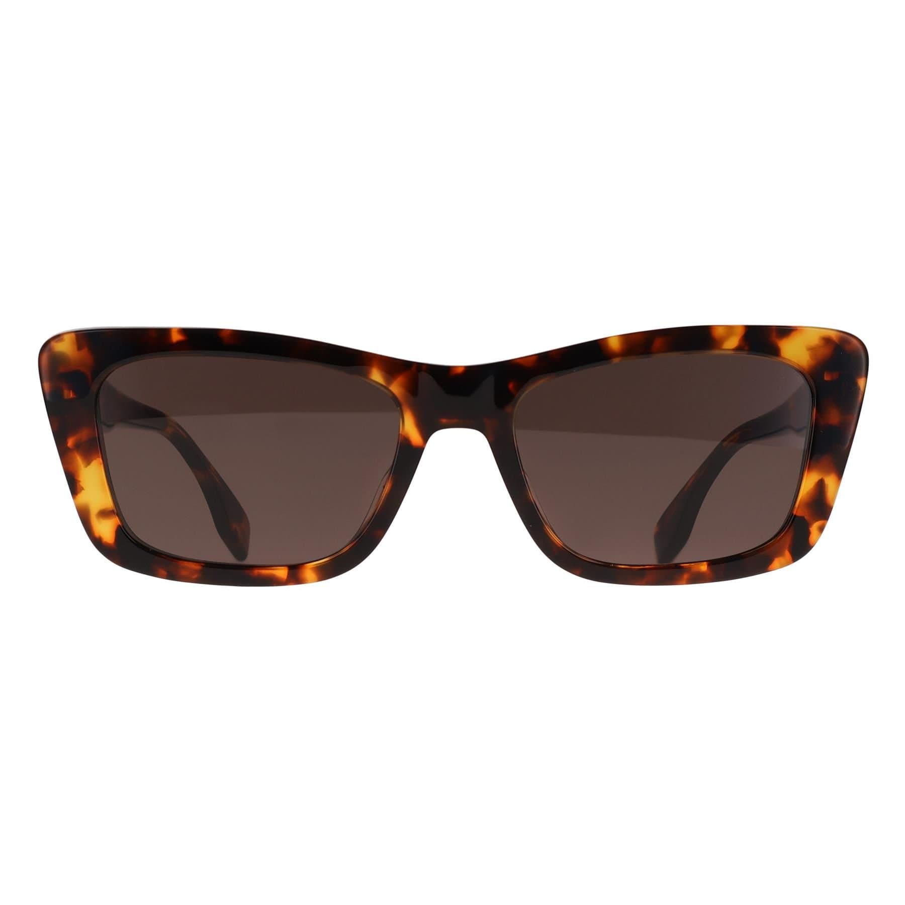 Fendi Fendi Women's Rectangle Dark Havana Green FE40185I Lettering in Brown