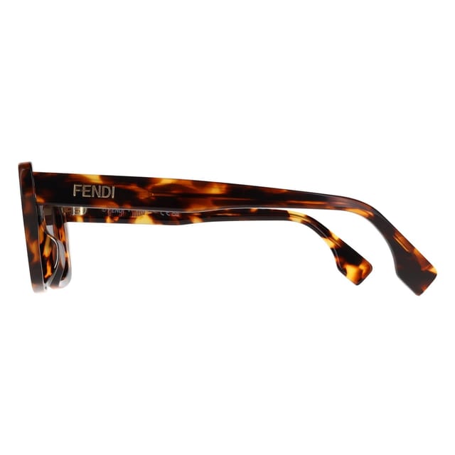 Fendi Fendi Women's Rectangle Dark Havana Green FE40185I Lettering in Brown - 3