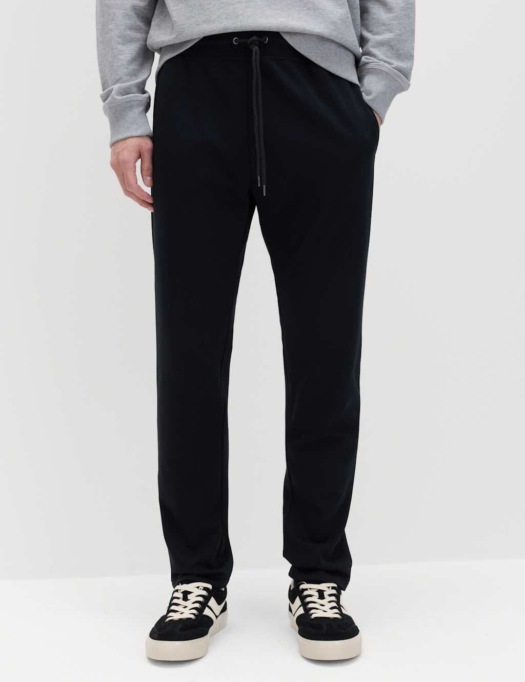 Marks & Spencer M&S 2 Pack Cotton Rich Straight Leg Joggers Black Mix