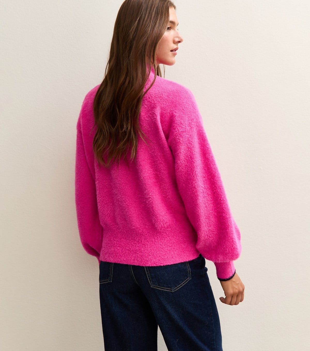 Sunshine Soul Women's Mid Pink Sequin Bow High Neck Jumper Sunshine Soul New Look - 4