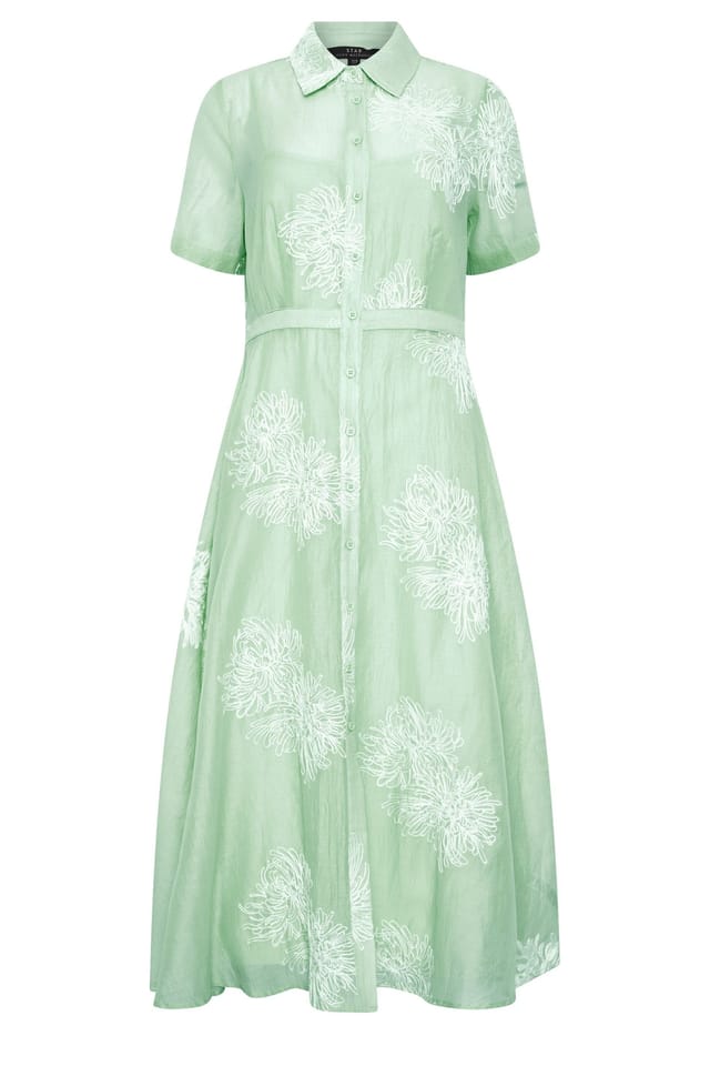 Star By Julien Macdonald Star by Julien Macdonald Women's Embroidered Shirt Dress in Green - 2